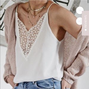 Goodnight Macaroon Lace cami in white